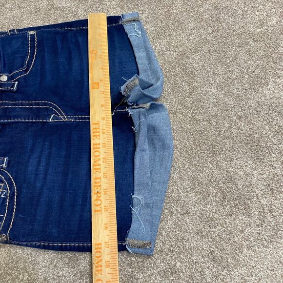 Designer True Religion Jayde Mid Rise Classic Short 28 dark wash rodeo western - Picture 10 of 12